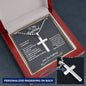 To My Boyfriend Cross Necklace, Boyfriend Birthday Gift, Romantic Gift for Boyfriend, Unique Anniversary Gift for Boyfriend - Ball Chain