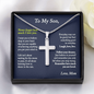 To My Son Cross Necklace, Son Gift from Mom, Son Birthday Gift, Christmas Gift for Son - Snake Chain