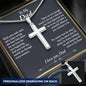 Dad Gifts, Personalized Cross Pendant for Dad, Father's Day Gift for Dad from Daughter - Snake Chain