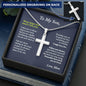 To My Son Cross Necklace, Son Gift from Mom, Son Birthday Gift, Christmas Gift for Son - Snake Chain