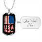 American Flag Necklace, USA Flag Jewelry, Patriotic Necklace