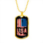 American Flag Necklace, USA Flag Jewelry, Patriotic Necklace