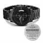 To My Husband Engraved Mens Watch - Never Forget That I Love You, Christmas Gift for Husband, Anniversary Gift, Husband Birthday