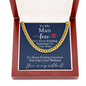 To My Man Cuban Chain Necklace, Anniversary Gift For Husband, Husband Birthday, Gifts for Husband, Husband Gift From Wife