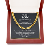 To My Son Cuban Link Chain Necklace, Keepsake Gift For Son, Birthday Gift For Son From Mom, From Dad To Son, Son Graduation, Son Birthday