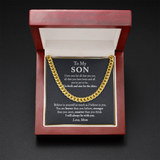 To My Son Cuban Link Chain Necklace, Keepsake Gift For Son, Birthday Gift For Son From Mom, From Dad To Son, Son Graduation, Son Birthday