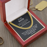 To My Son Cuban Link Chain Necklace, Keepsake Gift For Son, Birthday Gift For Son From Mom, From Dad To Son, Son Graduation, Son Birthday
