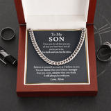 To My Son Cuban Link Chain Necklace, Keepsake Gift For Son, Birthday Gift For Son From Mom, From Dad To Son, Son Graduation, Son Birthday