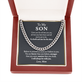 To My Son Cuban Link Chain Necklace, Keepsake Gift For Son, Birthday Gift For Son From Mom, From Dad To Son, Son Graduation, Son Birthday