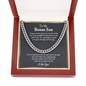 Bonus Son Gift, Step Son Gift, Stepson Birthday Gift, Adopted Son Gift, Step Son Graduation Gift, To My Bonus Son Cuban Chain Necklace