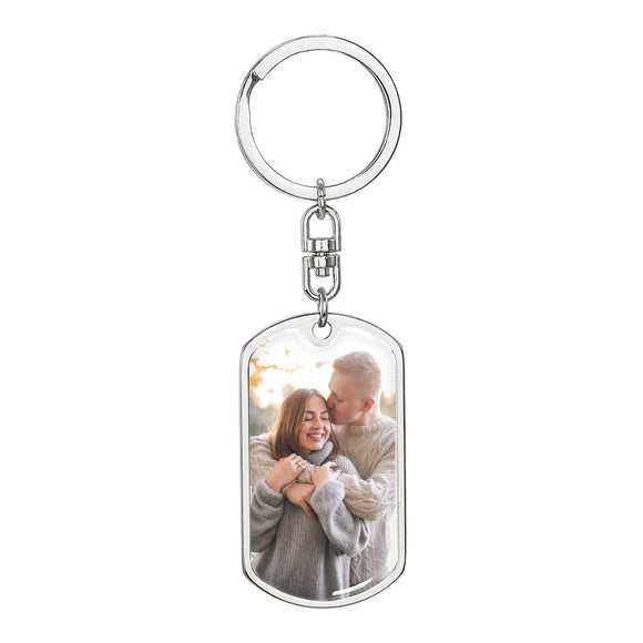 Photo Keychain Personalized, Custom Picture Keychain, Photo Keychain Engraved, Gift for Him, Gift for Her