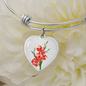 August Birth Flower, Gladiolus Bracelet, Birth Flower Bracelet - Silver