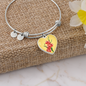 August Birth Flower, Gladiolus Bracelet, Birth Flower Bracelet - Gold