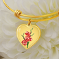 August Birth Flower, Gladiolus Bracelet, Birth Flower Bracelet - Gold