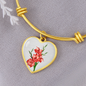August Birth Flower, Gladiolus Bracelet, Birth Flower Bracelet - Silver