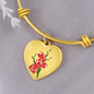 August Birth Flower, Gladiolus Bracelet, Birth Flower Bracelet - Gold