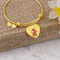 August Birth Flower, Gladiolus Bracelet, Birth Flower Bracelet - Gold
