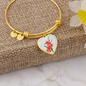 August Birth Flower, Gladiolus Bracelet, Birth Flower Bracelet - Silver