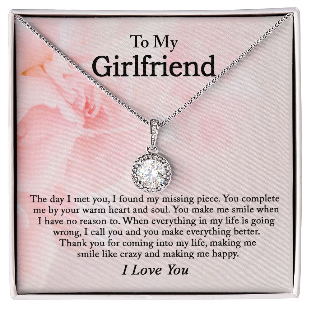 To My Girlfriend Necklace Anniversary Gift for Girlfriend Girlfriend HeartQ