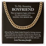 To My Amazing Boyfriend Cuban Chain Necklace, Boyfriend Birthday Gift, Sentimental Boyfriend Gift Ideas, Boyfriend Gift, Anniversary Gift