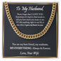 To My Husband Cuban Chain Necklace, Anniversary Gift For Husband, Husband Gift From Wife, Husband Birthday, Valentine's Day Gift For Husband