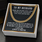 To My Husband Cuban Chain Necklace, Husband Gift, Romantic Anniversary Gift For Husband, Husband Birthday Gift from Wife, Gift for Husband