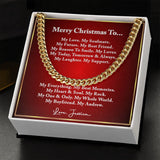 Boyfriend Cuban Chain Necklace, Personalized Boyfriend Christmas Gift, Romantic Christmas Gift for Boyfriend, Unique Christmas Gifts for Him