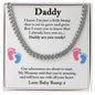 Daddy To Be Cuban Chain Necklace, Dad To Be Gift from Baby Bump, First Time Dad Gift, Pregnancy Announcement Gift from Expecting Wife