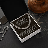 To My Amazing Boyfriend Cuban Chain Necklace, Boyfriend Birthday Gift, Sentimental Boyfriend Gift Ideas, Boyfriend Gift, Anniversary Gift