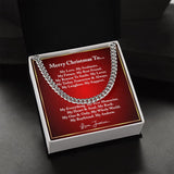 Boyfriend Cuban Chain Necklace, Personalized Boyfriend Christmas Gift, Romantic Christmas Gift for Boyfriend, Unique Christmas Gifts for Him