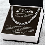 To My Amazing Boyfriend Cuban Chain Necklace, Boyfriend Birthday Gift, Sentimental Boyfriend Gift Ideas, Boyfriend Gift, Anniversary Gift