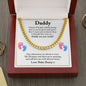 Daddy To Be Cuban Chain Necklace, Dad To Be Gift from Baby Bump, First Time Dad Gift, Pregnancy Announcement Gift from Expecting Wife