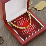 Boyfriend Cuban Chain Necklace, Personalized Boyfriend Christmas Gift, Romantic Christmas Gift for Boyfriend, Unique Christmas Gifts for Him