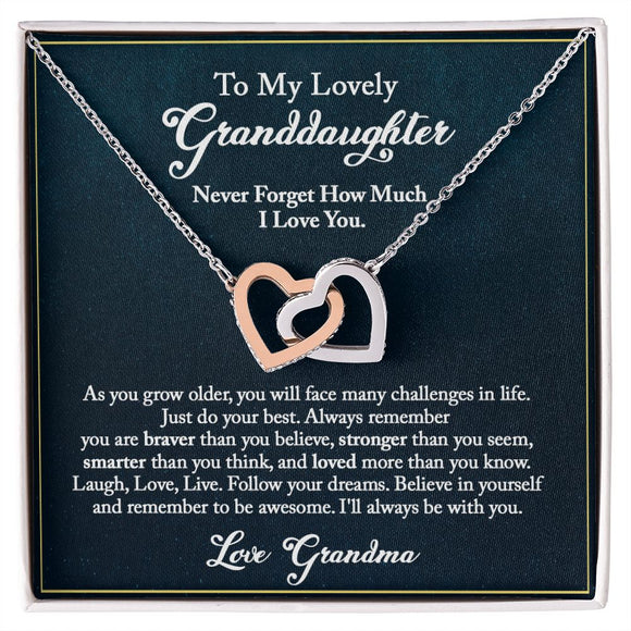 To My Lovely Granddaughter Necklace, Granddaughter Gift from Grandma, Gift from Grandpa, Granddaughter Christmas Gifts, Birthday, Graduation