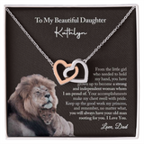 To My Daughter Joint Hearts Necklace from Dad, Father To Daughter Gift, Daughter Birthday Gift from Dad, Daughter Necklace