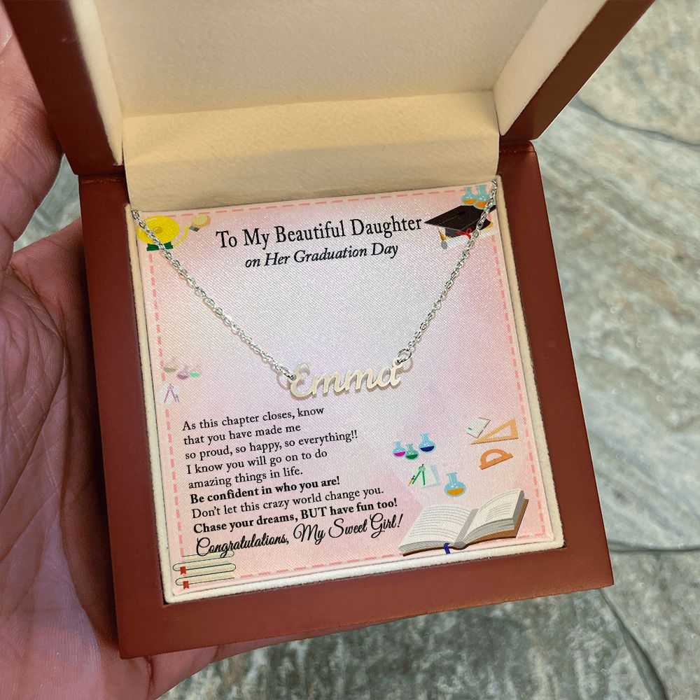 Graduation Gift Necklace for Daughter, Custom Name Necklace for Daughter Graduation Gift, College Graduation, High School Graduation