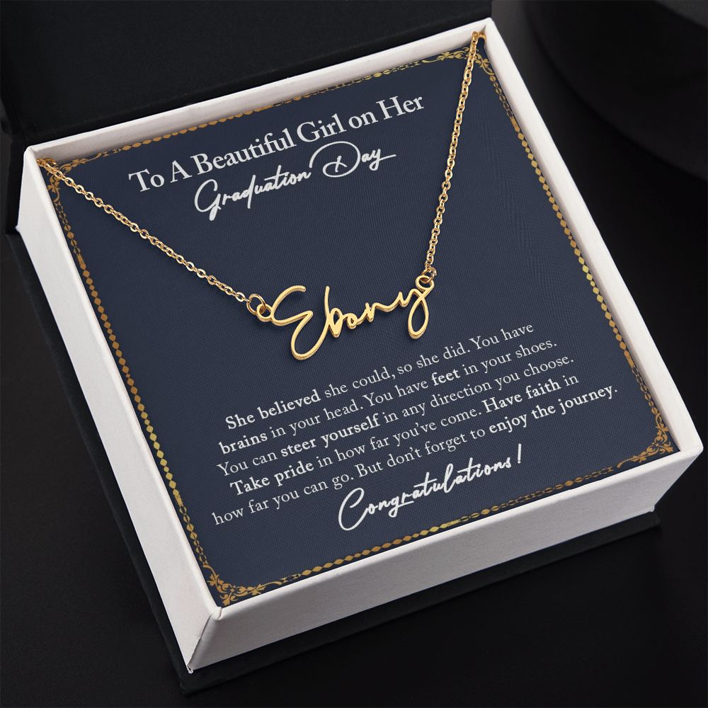 Graduation Gifts for Her, Signature Name Necklace for Daughter