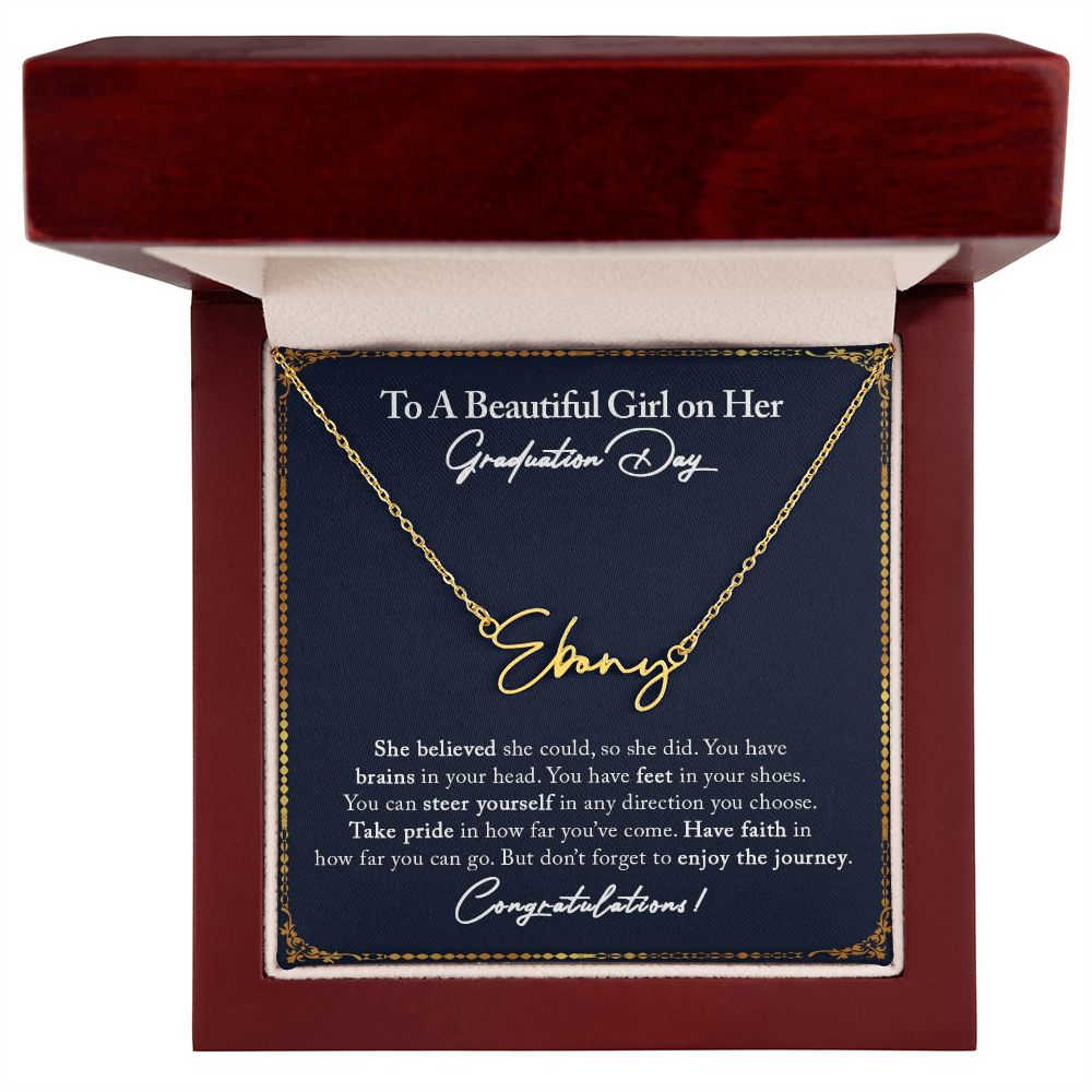 Graduation Gifts for Her, Signature Name Necklace for Daughter