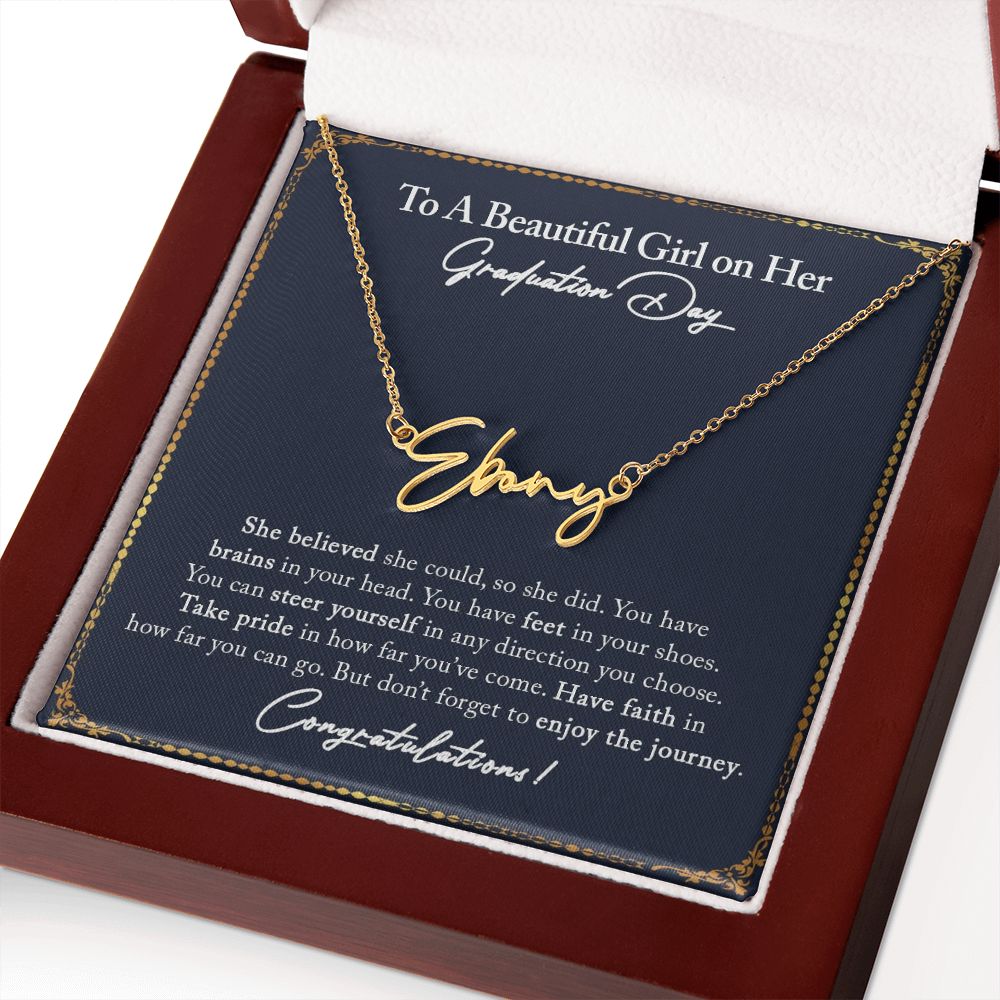 Graduation Gifts for Her, Signature Name Necklace for Daughter