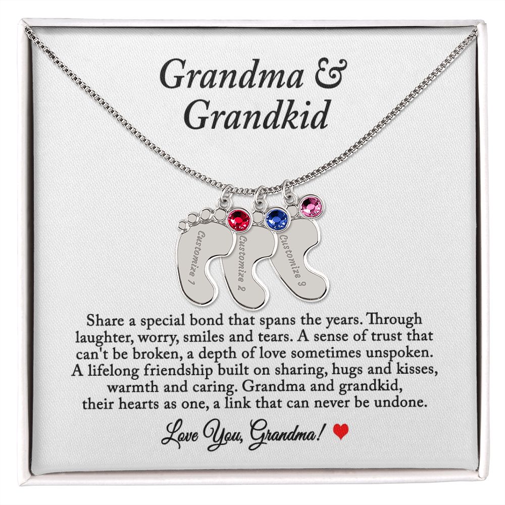 Grandma Necklace Personalized with Grandkids Birthstone and Name Necklace Gift for Mom, Grandma Gift from Grandchildren, Mothers Day Gift