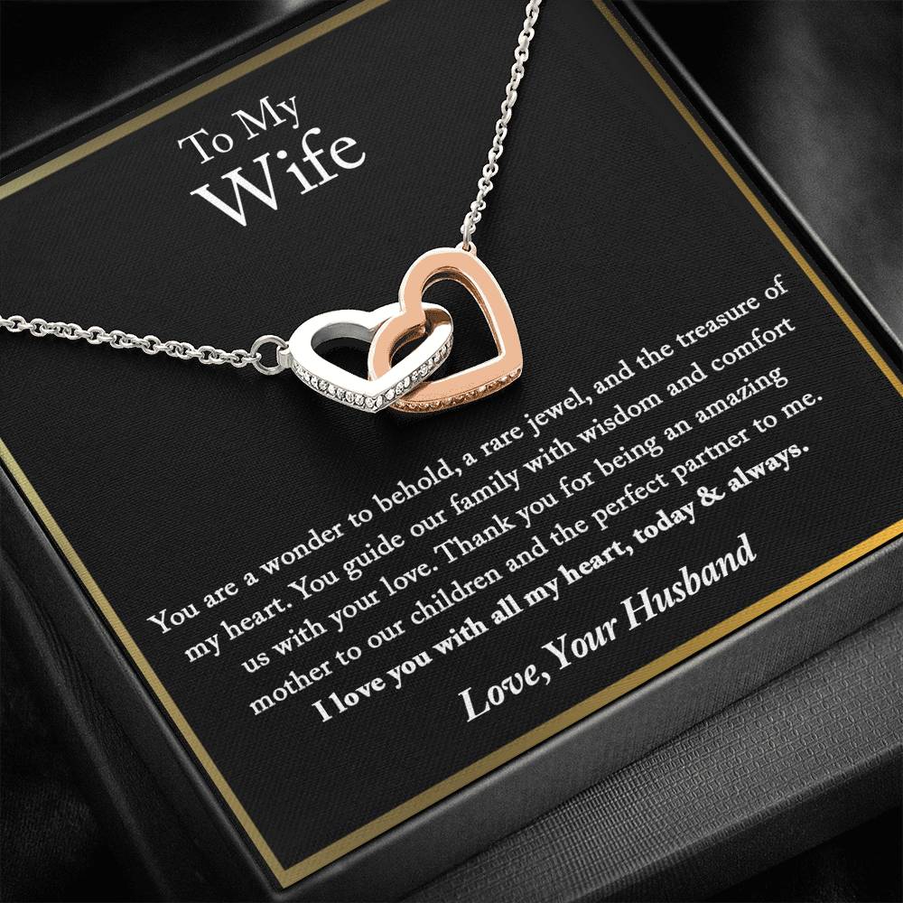 To My Wife Necklace Wife Gift Anniversary Gift For Wife Wife Birthd HeartQ