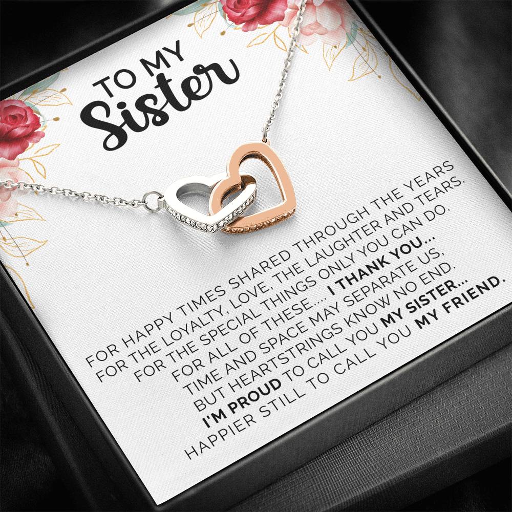 Sister Necklace, Christmas Gift For My Sister, Sister Birthday Gift, Gift For Sister From Sister, Sister Gifts