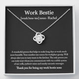 Work Bestie Funny Gift, CoWorker Birthday Gift, CoWorker Appreciation Gift, Work Bestie Personalized Gift Necklace, CoWorker Christmas Gift