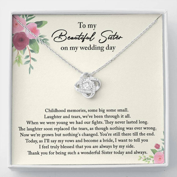 Sister of the Bride Gift Necklace, Sister of the Bride Gift, Sister Wedding Gift - Love Knot