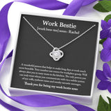 Work Bestie Funny Gift, CoWorker Birthday Gift, CoWorker Appreciation Gift, Work Bestie Personalized Gift Necklace, CoWorker Christmas Gift