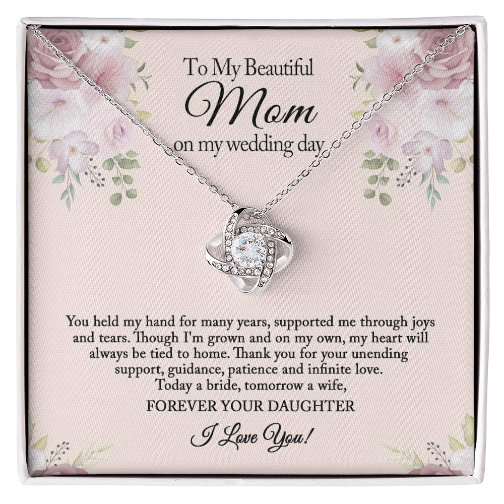 To My Mom on My Wedding Day, Mother of the Bride Gift from Bride, Wedding Day Gift from Daughter, Mother of the Bride Necklace