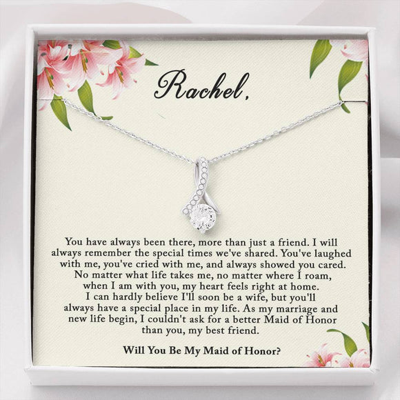 Personalized Maid of Honor Proposal Gift, Will You Be My Maid Of Honor Gift Necklace, Matron of Honor Gift, MOH Gift Jewelry