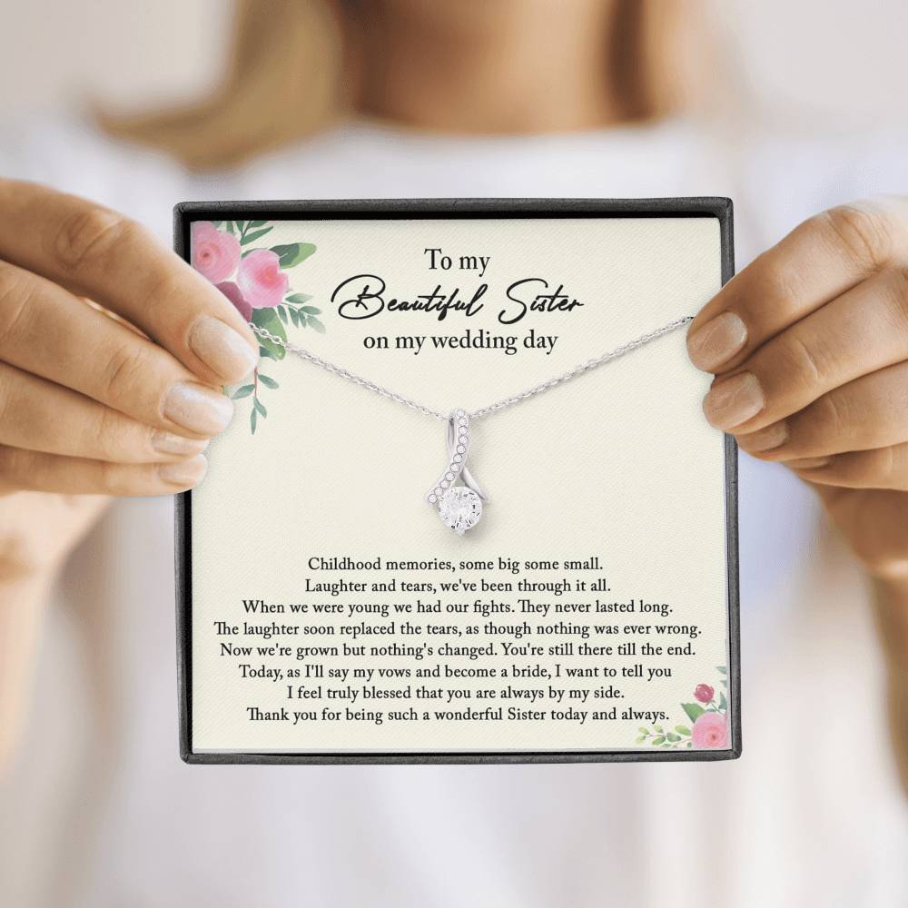 Sister Wedding Gift from Bride, Sister of the Bride Necklace, Sister Wedding Gift, Thank you Gift to Sister Maid of Honor, Matron of Honor