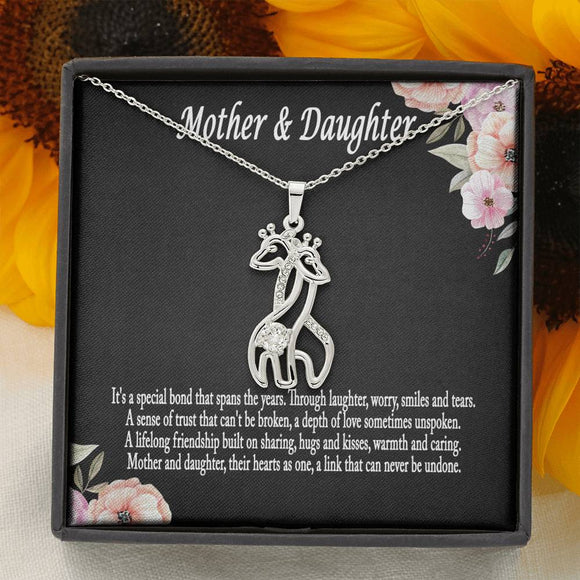 Mother Daughter Necklace, Mother Daughter Gift Necklace, Daughter Gift, Mother Daughter Forever Linked Giraffe Necklace, Mother's Day Gift
