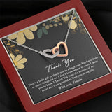 Thank You Gift Necklace, Appreciation Gift, Thank You Gift For Friend, Gift For Boss, Coworker, Babysitter, Neighbor, Linked Hearts